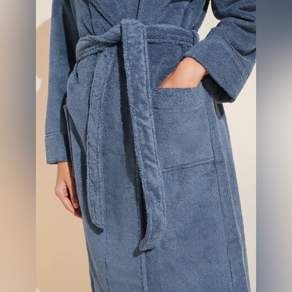 New With Tags: Eberjey Unisex Terry Robe In Size S/M - Picture 8 of 12
